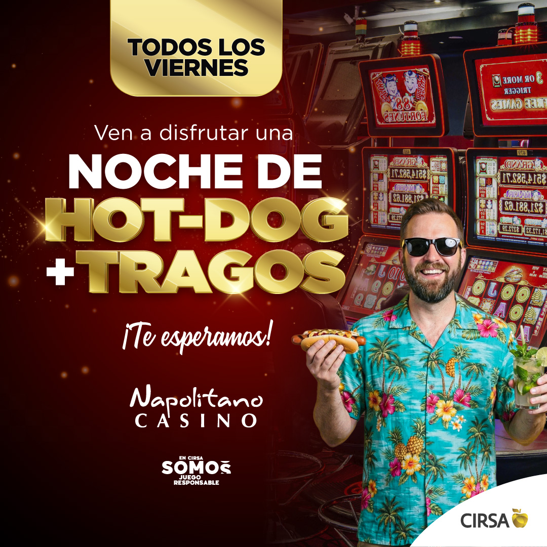 Web Napolitano mayo 2026 Noche Hotdog y Tragos